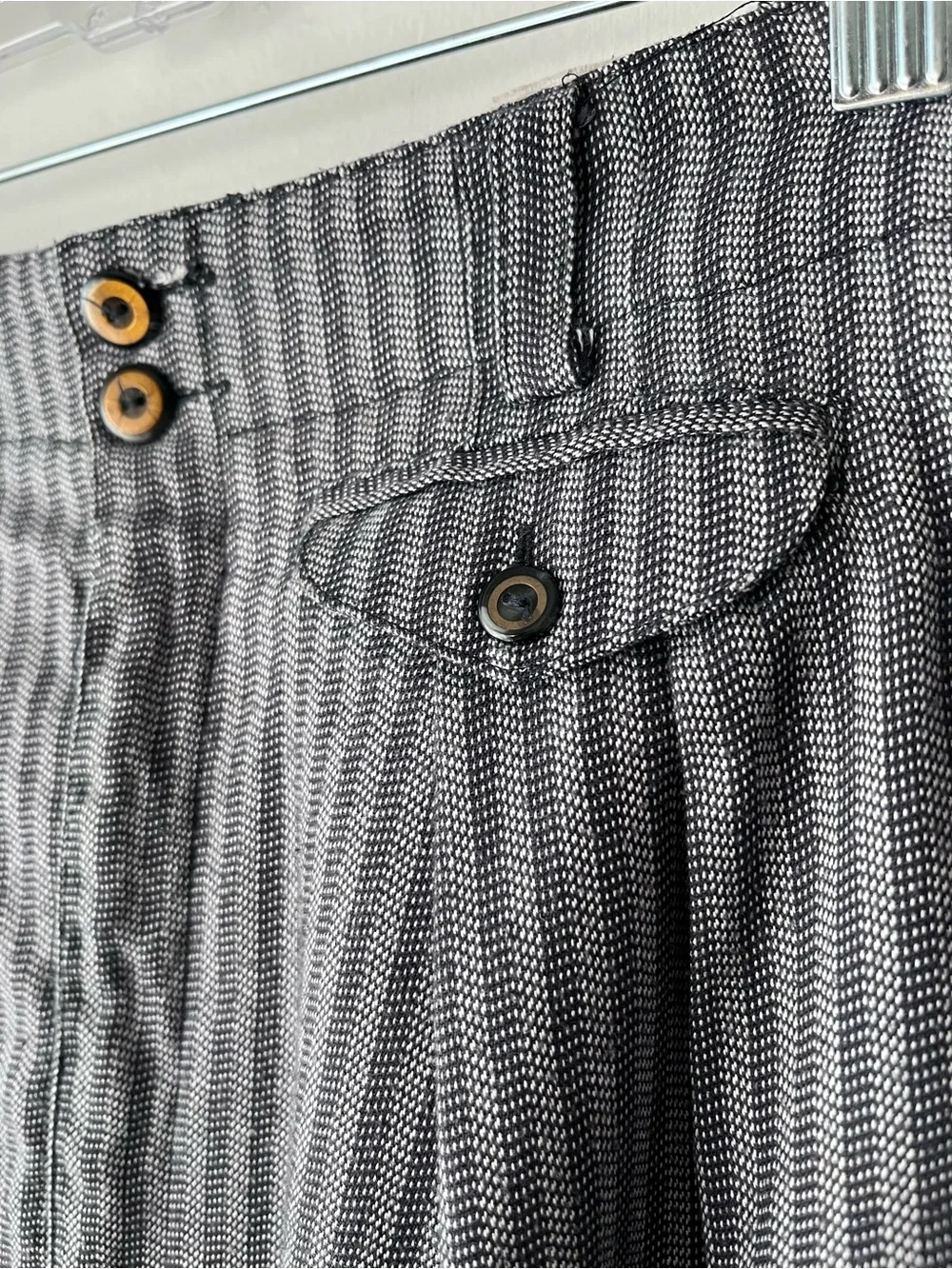 VINTAGE ESPRIT 80s gray striped midi pencil skirt size 5/6